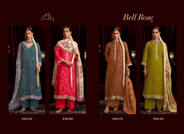 Shiddat bell rose 101 dress material wholesale price in bangalore